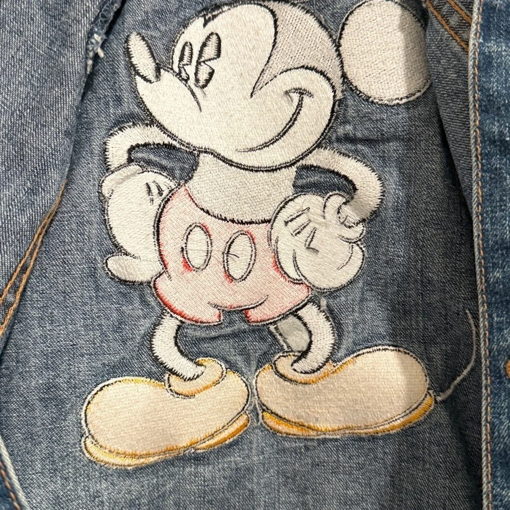 DISNEYLAND VINTAGE PARIS PARKS Official Patchwork Denim Jacket Mickey Girls 14